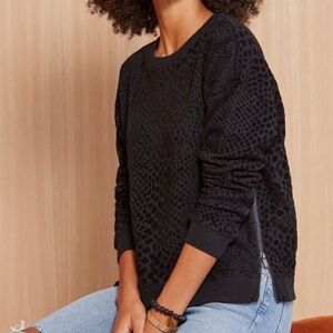 RAILS Marlo Black Flocked Cobra Sweater Zip Sides X-Small